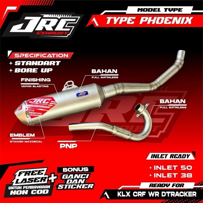 Knalpot Crf 150 Klx 150 Wr 155 Knalpot Original Jrc Racing Exhaust Type Phoenix Finishing