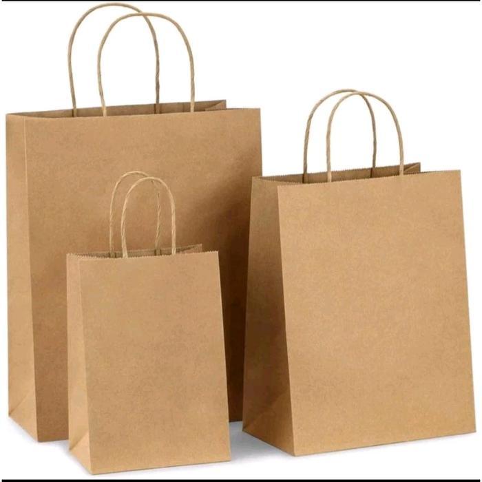 [ 10Pcs ] Paper Bag Polos Warna Coklat / Tas Kertas / Tas Hajatan / Paper Bag