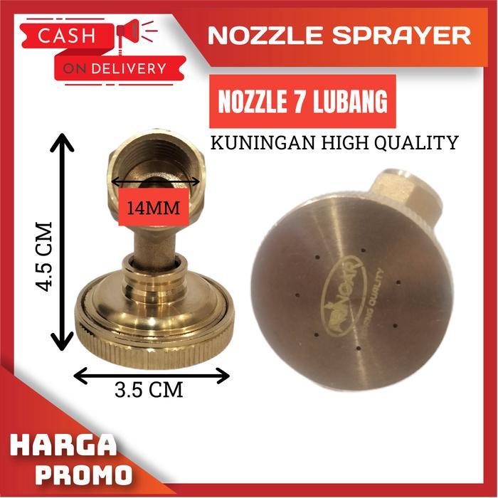 Nozzle Bengkok 7 Lubang Sprayer Embun Nozle Kuningan Spuyer Misting
