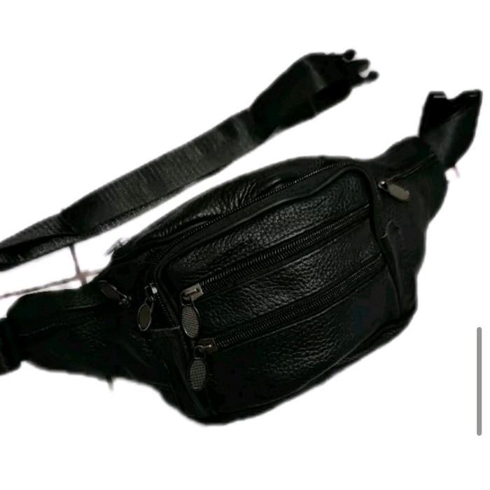 Tas Selempang Pria Waistbag Pria Mini Kulit Asli 7 Ruangan Tas Pinggang Cowok Kecil Multifungsi