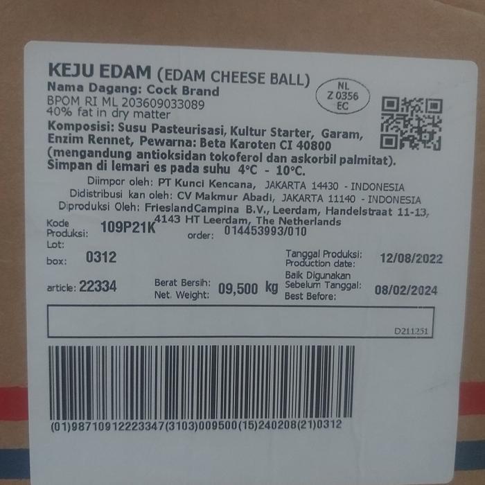 BEST SELLER KEJU EDAM AYAM MAS JAGO 250 GRAM