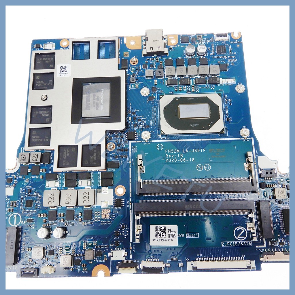 LA-J891P Notebook Mainboard With i7-10750H CPU RTX2060 GPU For Acer Predator PH315-53 Laptop