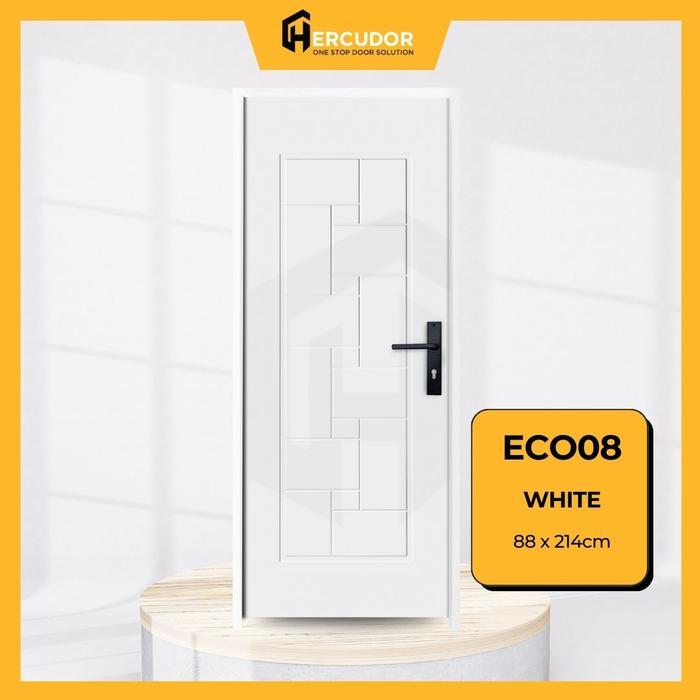 JL ECO - Pintu Utama / Pintu Kamar Tidur Baja Tebal ALESSA JL ECO Series 88x214 JLDOOR - ECO08 WHITE