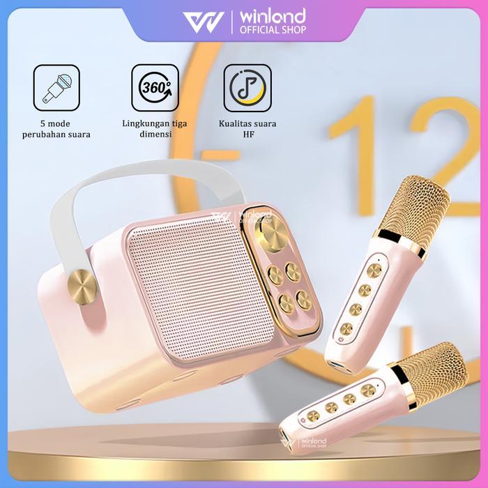 Winland Speaker Bluetooth Karaoke Speaker Set Ktv Cute Wireless Lucu Portabel Luar Ruangan Speaker