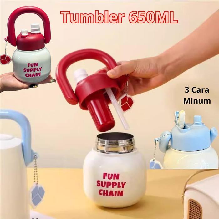 Termos Tumbler Botol Minum Tumbler Tahan Panas Dingin Air Es Batu Thermos Teko Kettle Stainless SUS