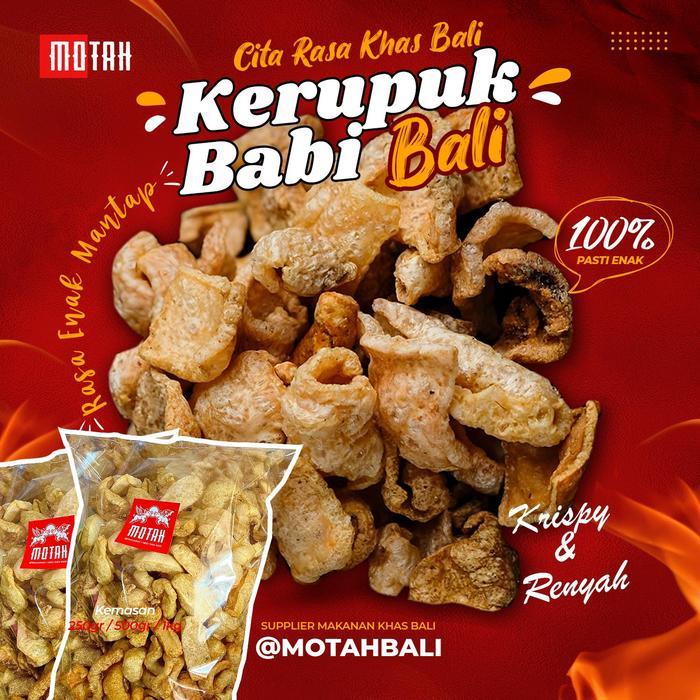 Cemilan Kerupuk Babi 1/2Kg Khas Bali / Kulit Rambak Babi / Kulit Babi Crispy / Cemilan Babi Khas