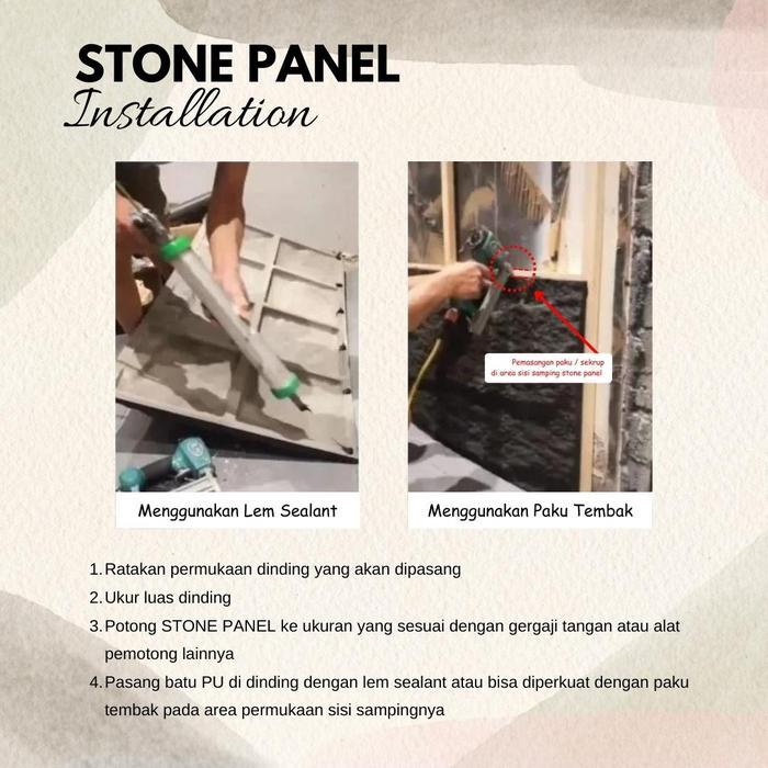 Pu Stone Panel Dinding 3D Batu Alam Wallpanel
