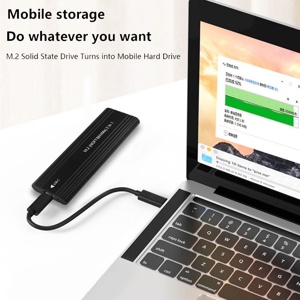 TISHRIC NVME Enclosure SSD External Case NVME NGFF Dual Protocol Compatible With 2230/2242/2260/2280