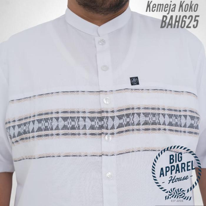Kemeja Koko Jumbo Big Size Pria Laki Cowok Linen Putih Voicnot Bah625