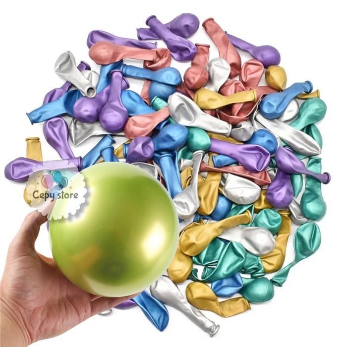Balon Latex Chrome 5inch / Balon Metalik Chrome 5inch ( isi 10pcs )