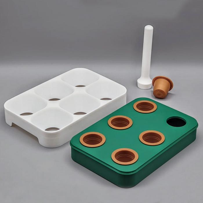 NESPRESSO 6 Capsule FILLER Station Pod Essenza Nescafe Mini Refill Stand Coffee Cup Dudukan Box Kopi