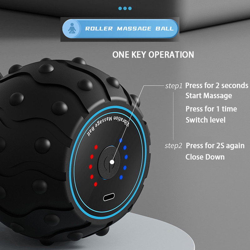 Rechargeable 5 Gears Vibrating Massage Ball Portable Peanut Massager Vibrating Foam Roller For