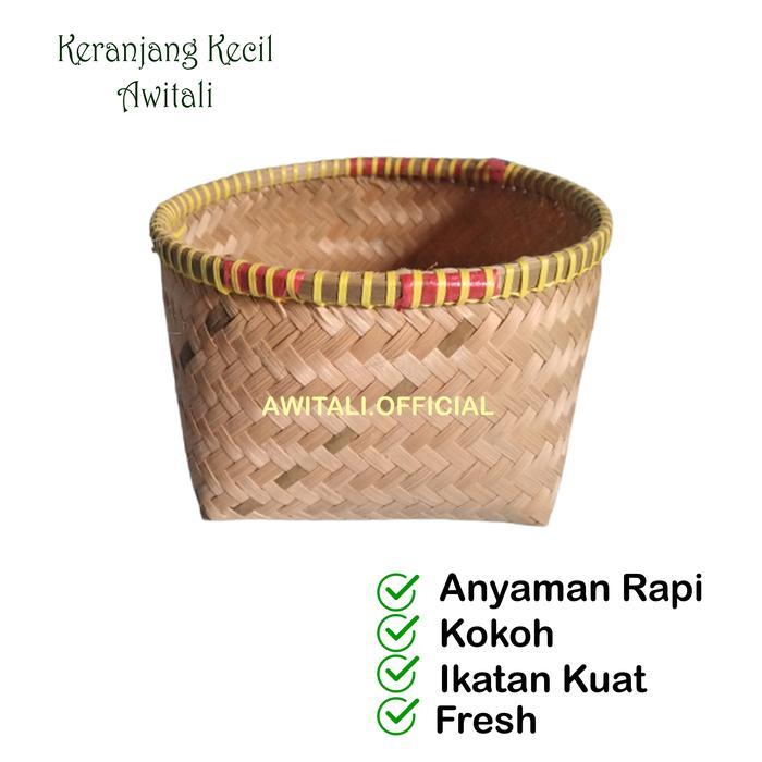 "New" Keranjang Kecil Awitali Besek Anyaman Bambu Saringan Bambu