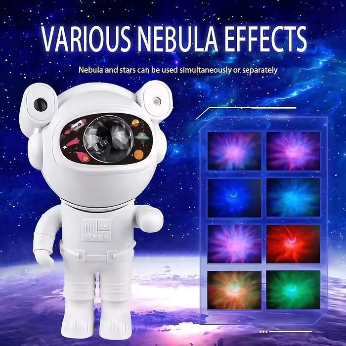 Lampu Proyektor Tidur Astronot Bluetooth Speaker Lampu Tidur Galaxy