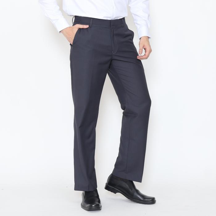ORIGINAL Lawell Celana Panjang Pria Formal Kerja Regular Fit - Formal Long Pants Dark Grey RUPERT-R