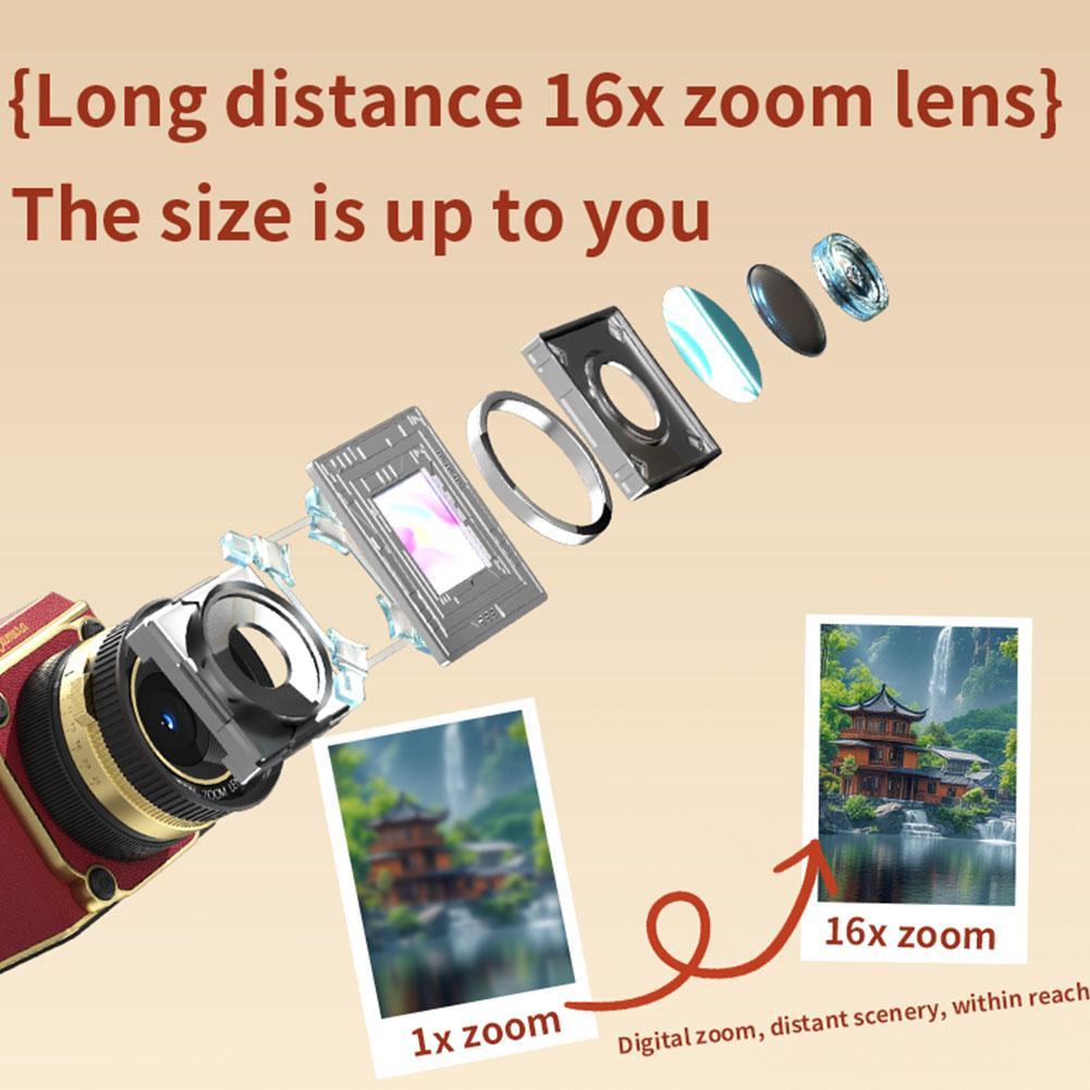 Retro Portable CCD Camera Analog Dual Lens Reflex Digital Camera Student Portable CCD Camera