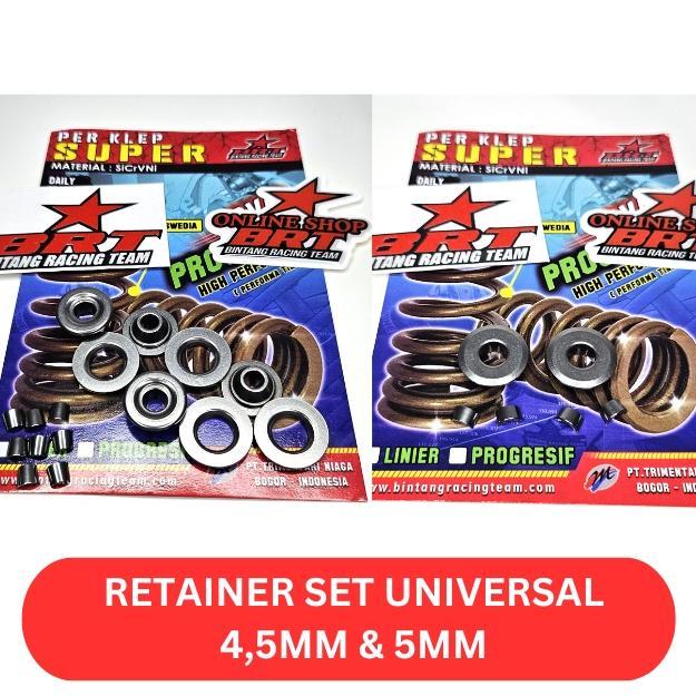 RETAINER + KUKU KLEP 4,5MM 5MM BRT UNIVERSAL SEMUA MOTOR RETENIR SET RACING SHIM KLEP BATANG 4.5 MM