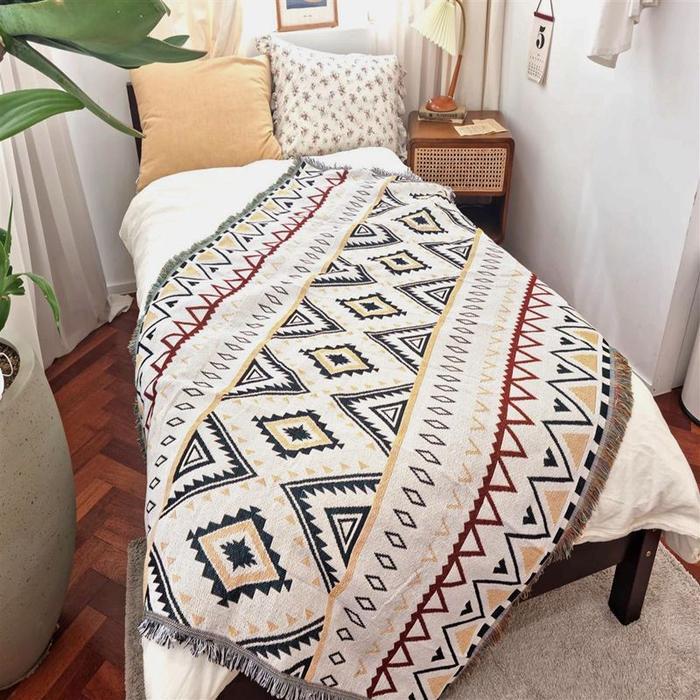 Bohemian Cover Sofa Sarung Sofa Selimut Vintage Nordic Dekorasi Kain