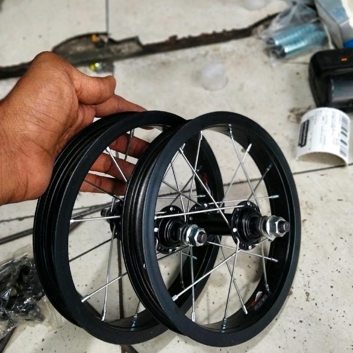 Velg sepeda ukuran 12 inc depan belakang alloy