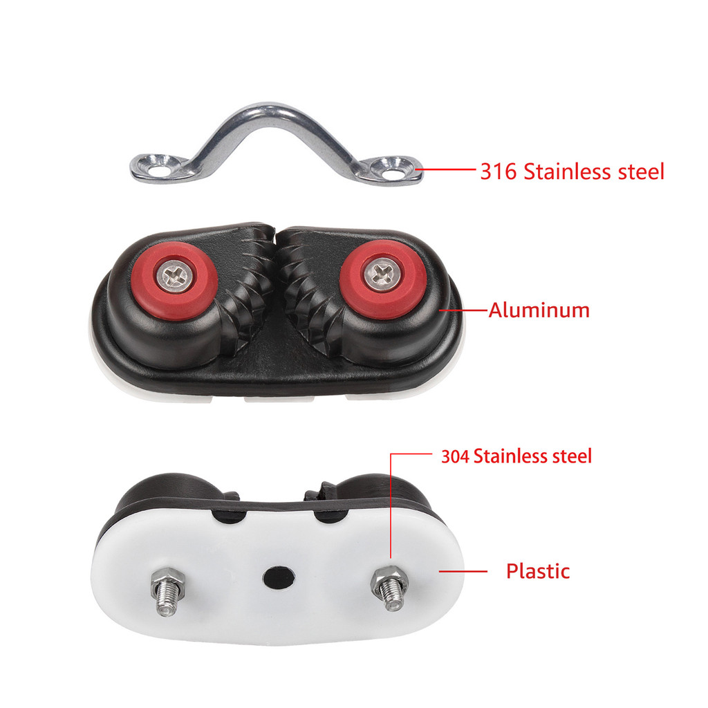 Aluminum Cam Cleat, Rope Cleat, Ball Bearing Fast Entry Cam Cleat for Line Sizes Upto 5/8-Inch, Sail