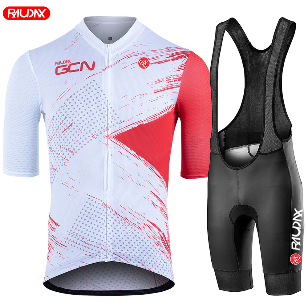 Raudax Gcn 2023 Summer Cycling Jersey Set Man Short Sleeve Mountain Bike Cycling Wear Triathlon Bicy