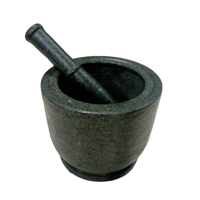 Lumpang / Penumbuk Batu Asli Ukur Besar 22cm FREE ALU/ PENUMBUK BATU Alat Dapur