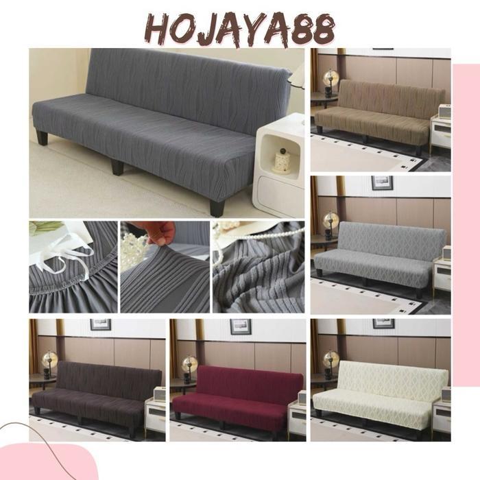 Terlaris Sarung Sofa Bed Cover Sofa Bed Bahan Kain Bludru Lembut Halus Tebal Elastis SALE