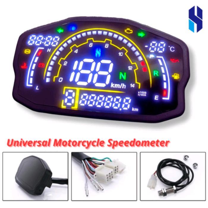 Speedometer Digital Motor LED RX3N New Edition H4R Universal Motorcycle Waterproof Kabel Lampu