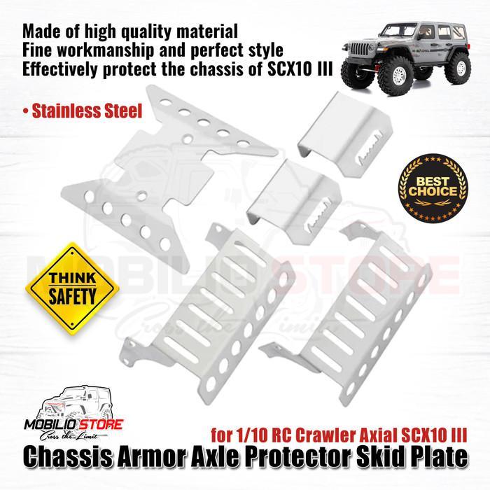 TERBARU Chassis Armor Axle Protector Skid Plate for RC Crawler Axial SCX10 III TERBARU