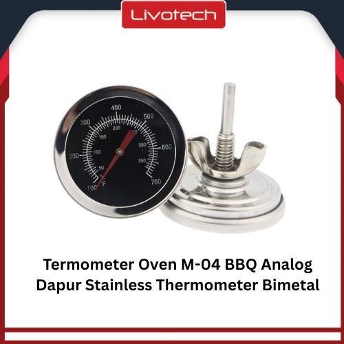 Termometer Oven M-04 BBQ Analog Dapur Stainless Thermometer Bimetal