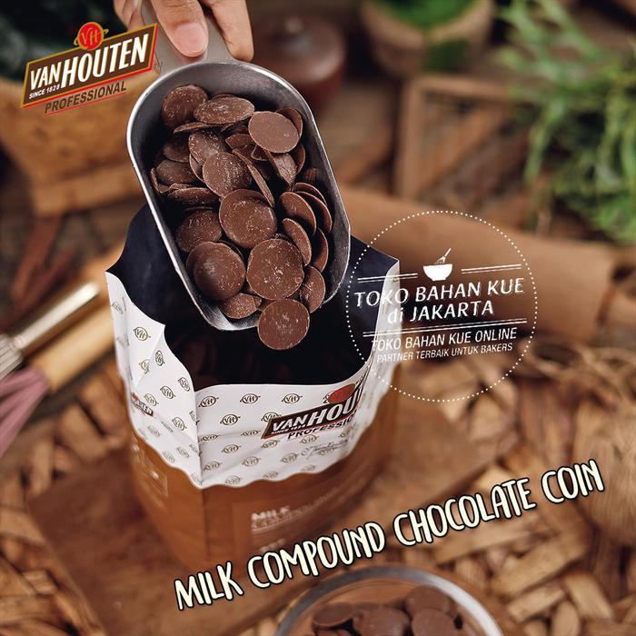 Van Houten Repack 100gr Milk Compound Coin Professional Chocolate Baking VanHouten Coklat