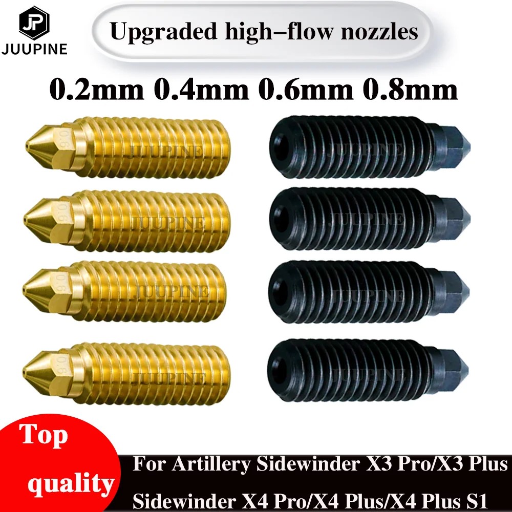 JUAL  1-10 Pcs Upgrade Volcano Nozzles For Artillery Sidewinder X3 X4 Plus/Pro/X4 Plus S1 0.4mm High