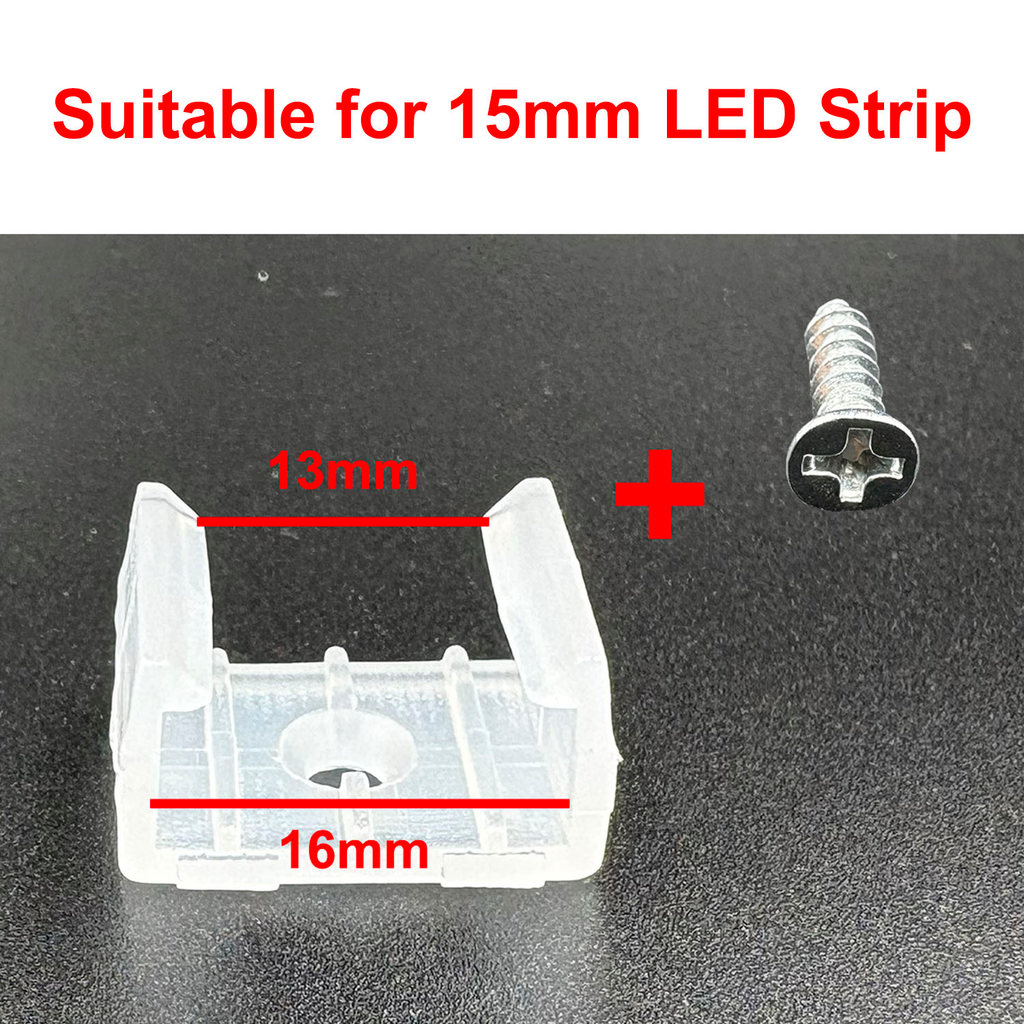 6mm 8mm 12mm 15mm LED Strip Fix Clips Holder Connector Accessories With Screw For 2835 5050 Neon