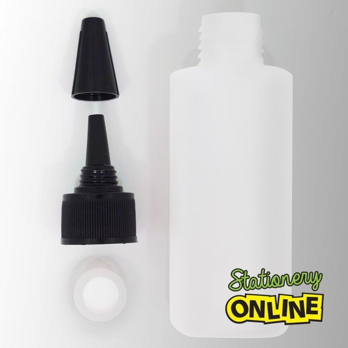 botol tinta plastik kerucut 100ml gepeng