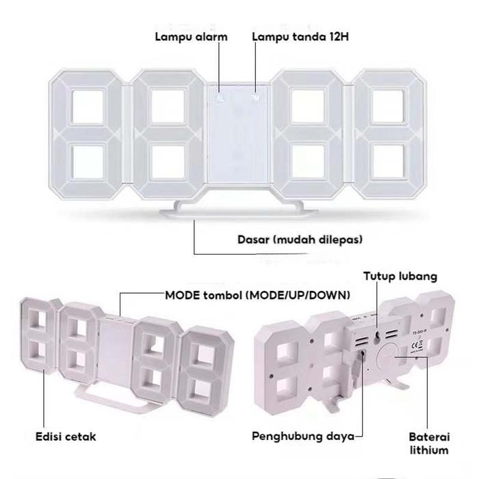 JAM DINDING DIGITAL LED/JAM MEJA-ALARM/JAM 3D BESAR MODERN BISA COD Jam Alarm Dinding Digital 3D
