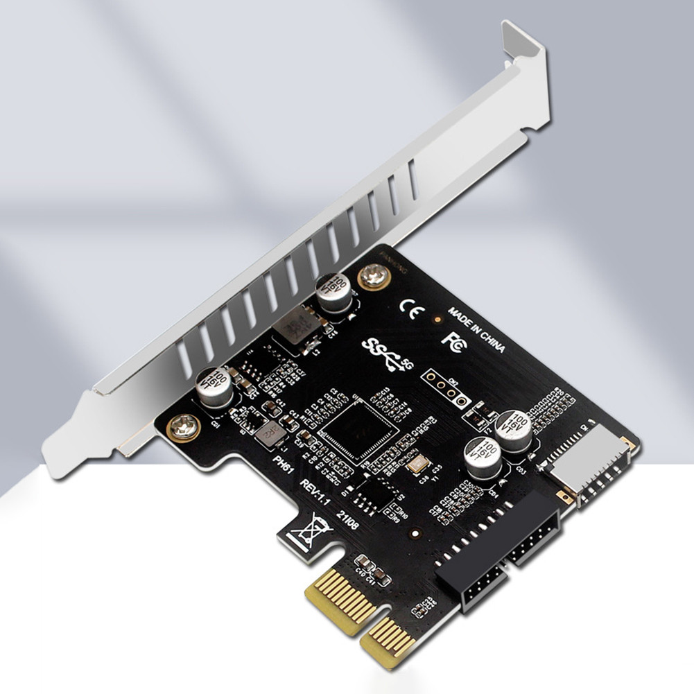 Computer PCI-E To USB 3.0 PCIE Expansion Controller Card 19PIN PCI-E To USB 3.0 TYPE-E Expansion