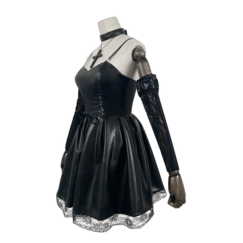 Women'S Japanese Anime Cosplay Misa Amane Dress With Lace Trim Gothic Style Costume Imitation