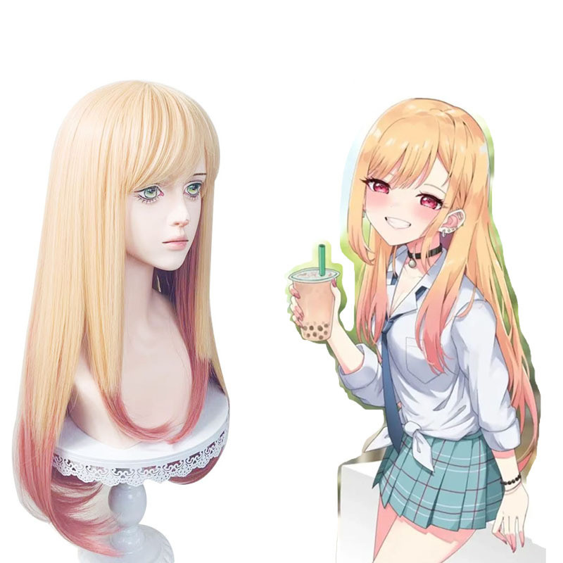 My Dress-Up Darling Doll Marin Kitagawa Cosplay Wig 80Cm Long Pink Gradient Heat Resistant Hair