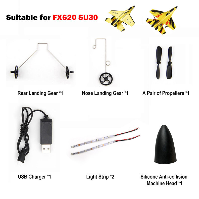 FX620 SU35 SU30 RC Plane Spare Parts Accessories Propeller Blade / Landing Gear / Landing Seat /