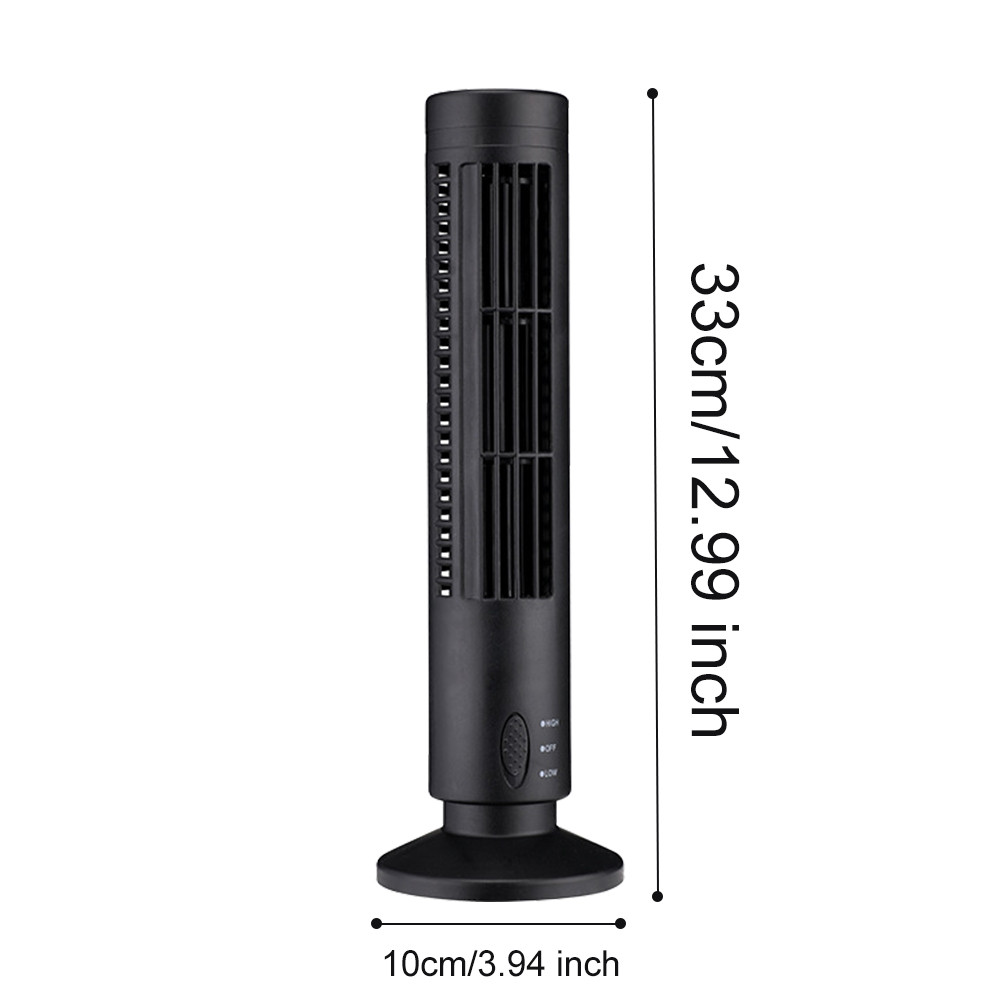 LED Tower Fan Bladeless Cooling Fan 2 Gear Speed Mini Vertical Conditioner Portable Stand Up Tower