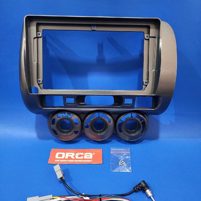 Frame head unit android 9 inch mobil honda jazz 2004-2007 merek orca