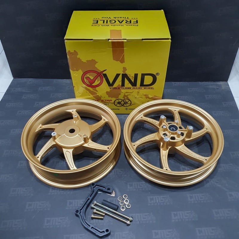 Velg Velek VND Six Star Ring 14  Yamaha Aerox Cakram Belakang Gold