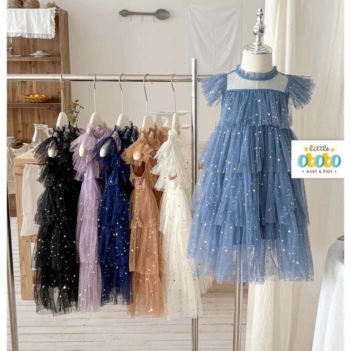 [] 1-10T Dress Premium Pesta Model Korea Tile Lapis GLITTER SPARKLING Gliter mewah - Baju Pesta