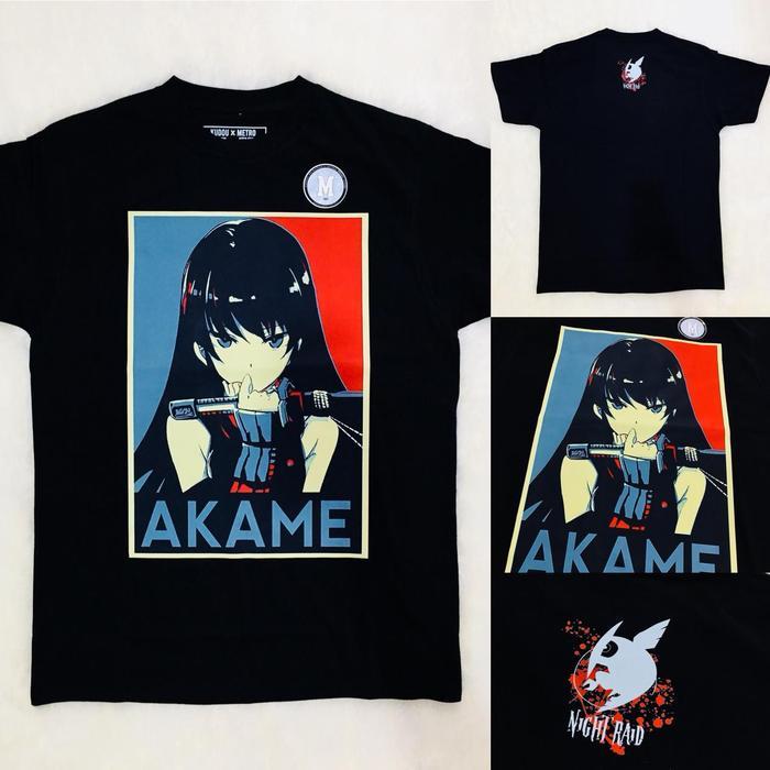 Kaos Oversize Akame Chara Anime Akame Ga Kill Black Premium Quality Unisex