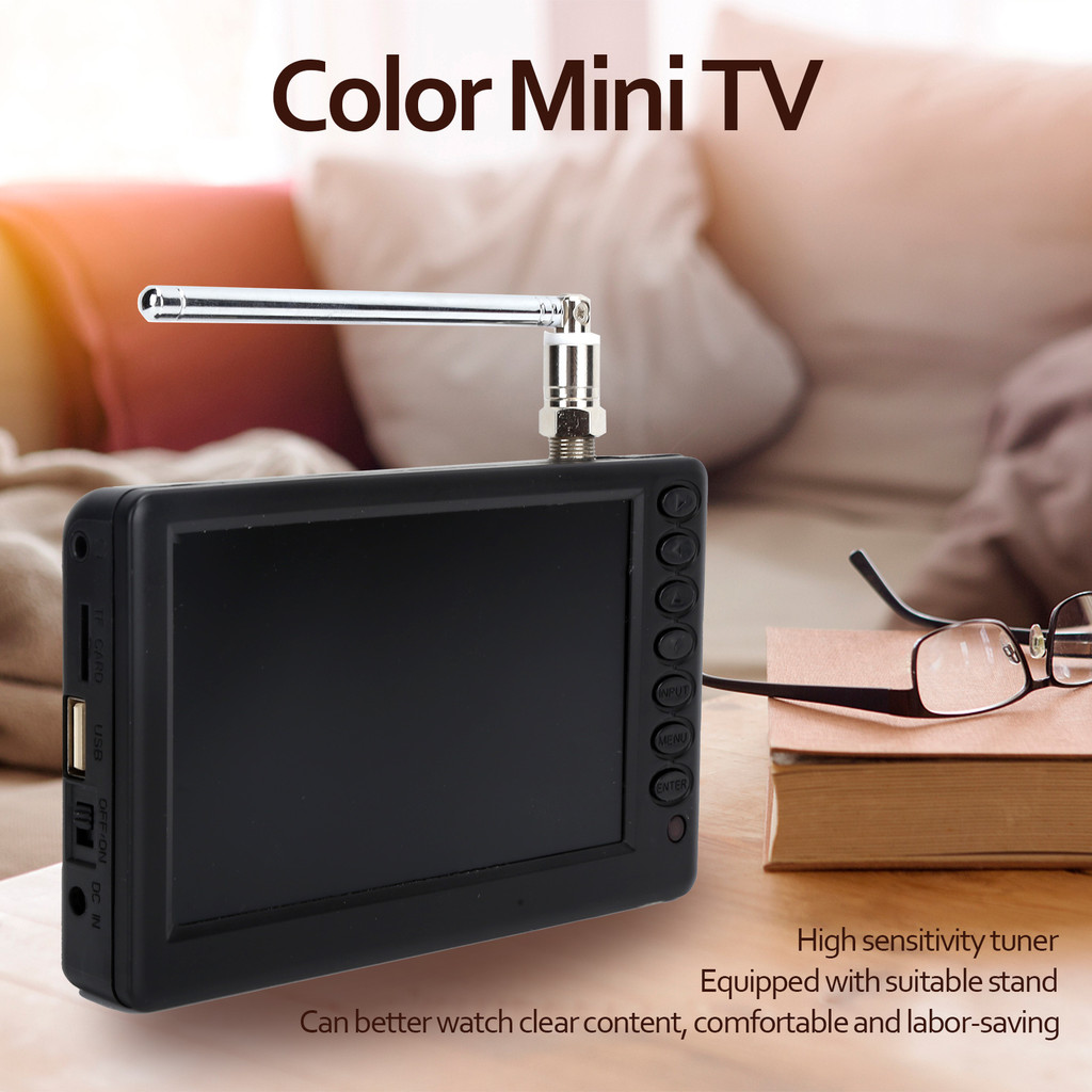 LEADSTAR 5 Inch Mini Digital TV Portable HD ATV Bracket Pocket FM Radio Handheld Color TV