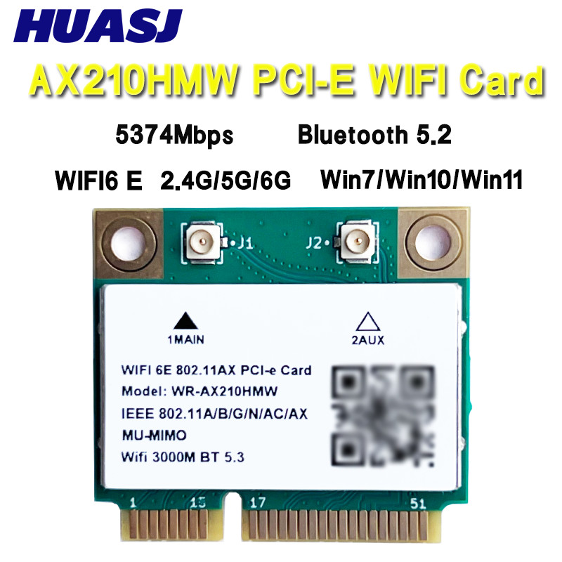 Tri Band 5374Mbps WiFi 6E 802.11ax/ac AX210HMW AX200HMW/AC7265 Mini PCI-E MU-MIMO 2x2 Wifi module