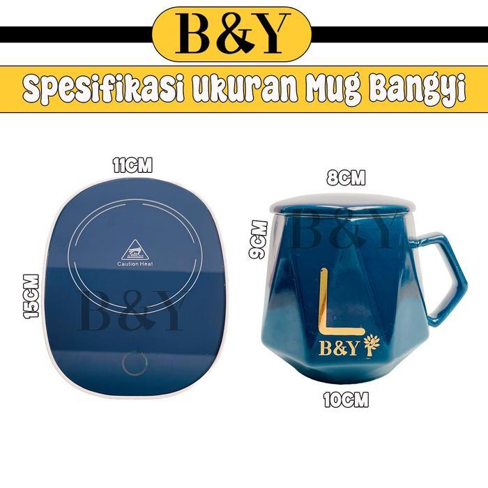 GELAS SET KERAMIK PEMANAS / CANGKIR SET DENGAN ALAT PEMANAS / MUG CANGKIR ELEKTRIK GELAS PEMANAS TEH