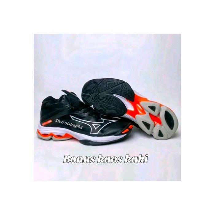 SIAPKIRIM sepatu voli mizuno wlz7 super premium import viet wlz7 black oren READY STOCK