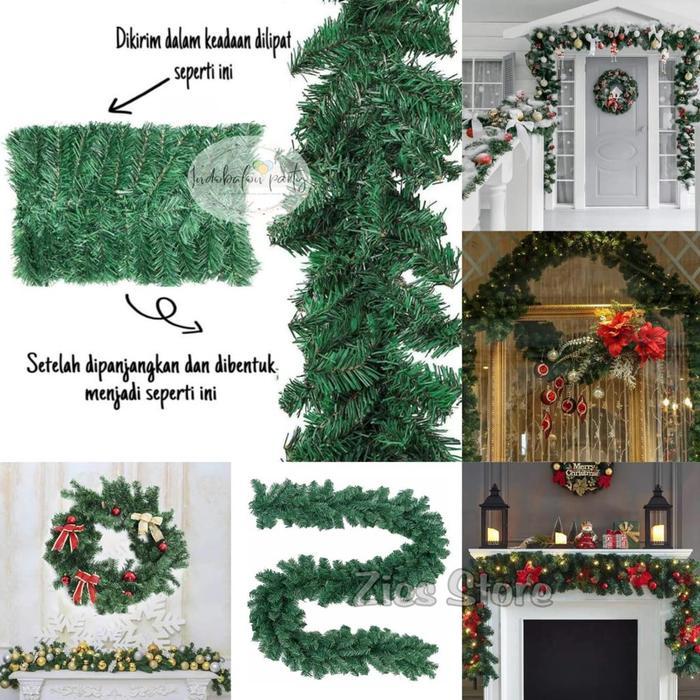 HOT SALE Garland Natal PVC / Hiasan Dekorasi Christmas Garland Polos 2,7M