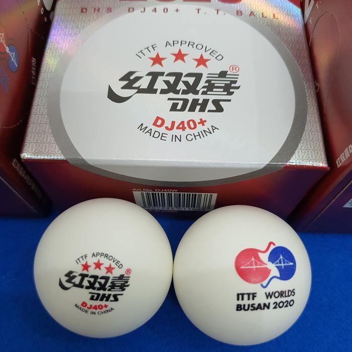 Bola Pingpong Dhs Dj40+ Busan 2020 Ittf Worlds New - Bola Tenis Meja Dhs Busan Isi 6 Putih